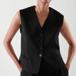 COS Cropped Single-Breasted Waistcoat Vest